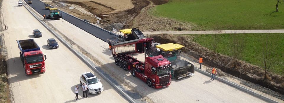 STRABAG AG, B10-Baustelle, Filstal (B10), Luftaufnahme